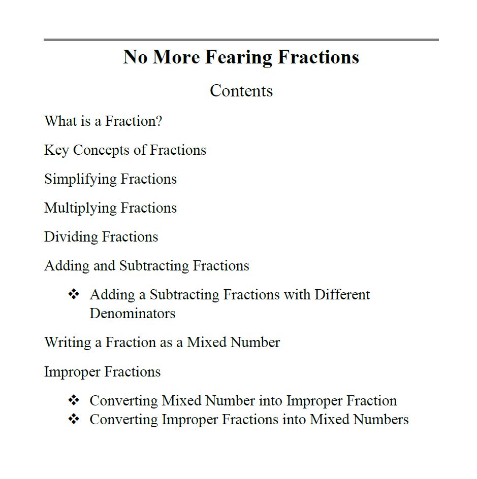 No More Fearing Fractions